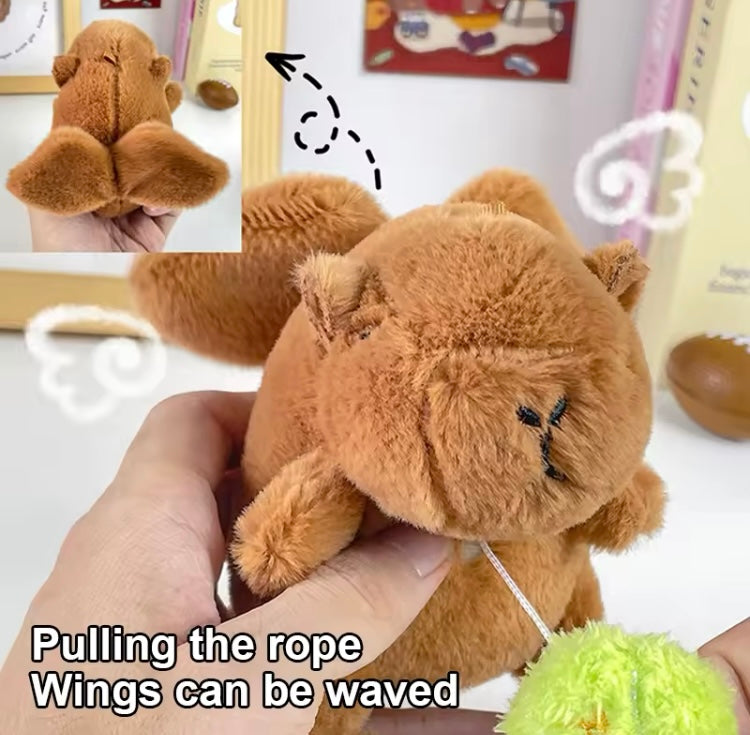 Llavero peluche Capibara con pelota de tenis con alas 🪽 vibratorias (J2)  222222