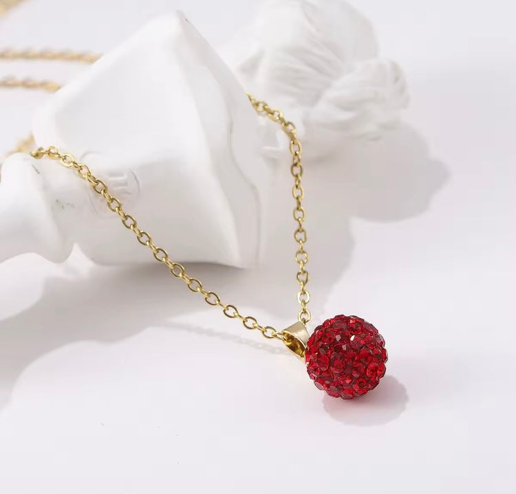 Collar de acero con dije de cerezas 🍒 modelo 2427  (H3)