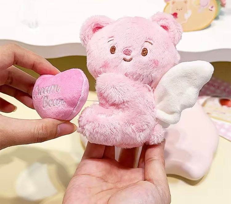 Llavero peluche de oso con alas vibradoras y corazon de (J1) MR01148