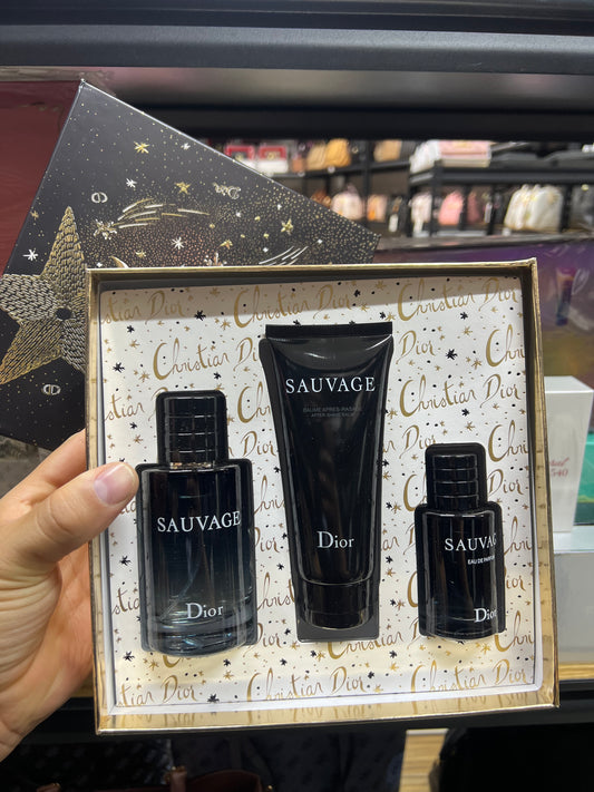 Set Dior Sauvage – Perfume Eau de Parfum 30 ml + 100 ml + Bálsamo 100 ml 💎