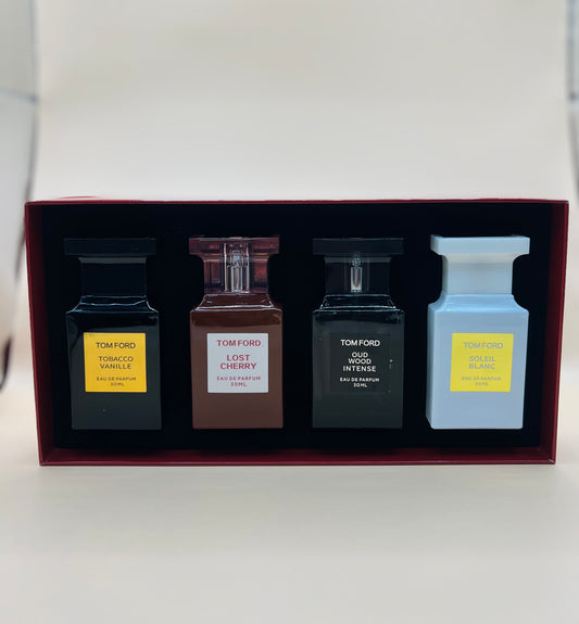 Set Tom Ford 4 x 30 ml | Tobacco Vanille – Lost Cherry – Oud Wood – Soleil Blanc