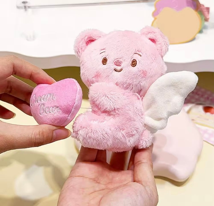 Llavero peluche de oso con alas vibradoras y corazon de (J1) MR01148