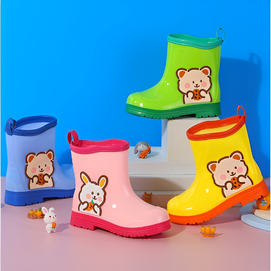 Botas kawaii impermeables de PVC antideslizantes para niños y niñas - Cosmo Girl Fashion Botas