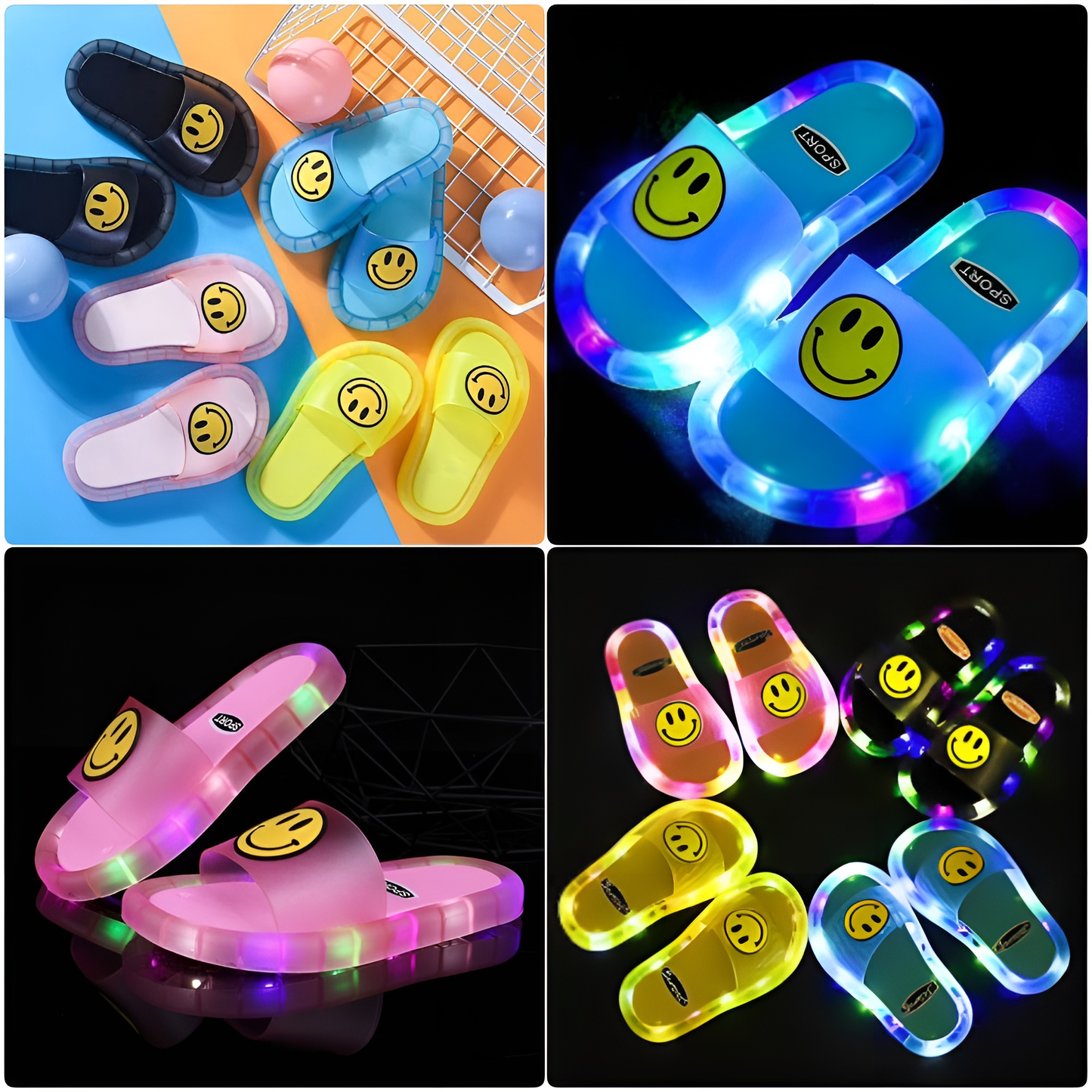 Sandalia  Kawaii con luz LED en 4 diseños únicos unisex kids